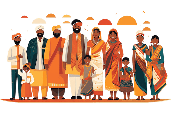 indian-family-culture-celebration-cartoon-illustration