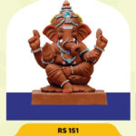 Ganesh Idol 15" Home Visarjan Kacchi Mitti (Eco Friendly - 151 (Diamond) - Assorted Colour - Only Berlin same day delivery - Image 2
